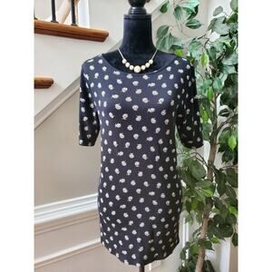 J. Jill Women's Black 100% Pima Cotton Round Neck Half Sleeve Top Blouse Size L